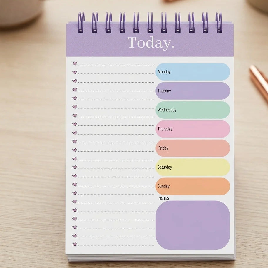 Pastel Color Planner PP Cover Flip-Up Notepad