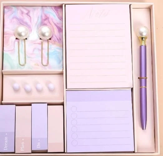 Pearl Love Stationery Set With Sticky Notes
