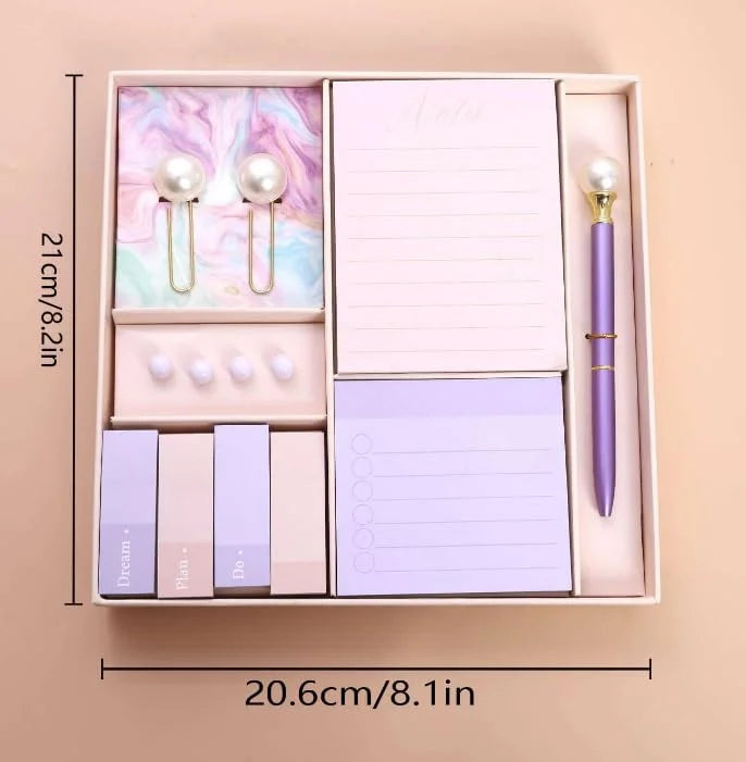 Pearl Love Stationery Set With Sticky Notes