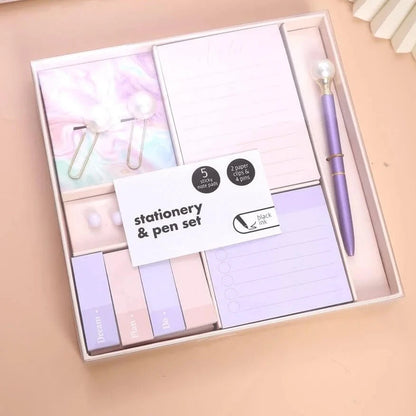 Pearl Love Stationery Set With Sticky Notes