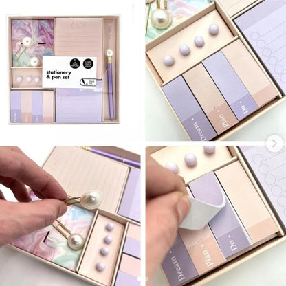 Pearl Love Stationery Set With Sticky Notes