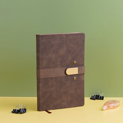 Leather Cover Notebook Diary with Magnetic Closure