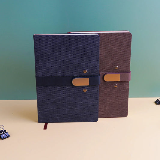 Leather Cover Notebook Diary with Magnetic Closure