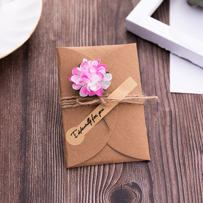 Vintage Kraft Paper Dried Flower Greeting Card