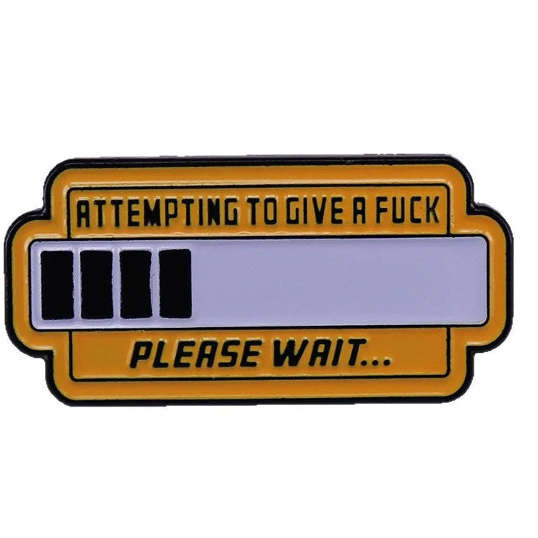 Please Wait Loading Enamel Brooch