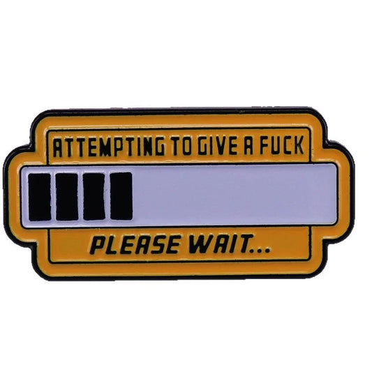 Please Wait Loading Enamel Brooch