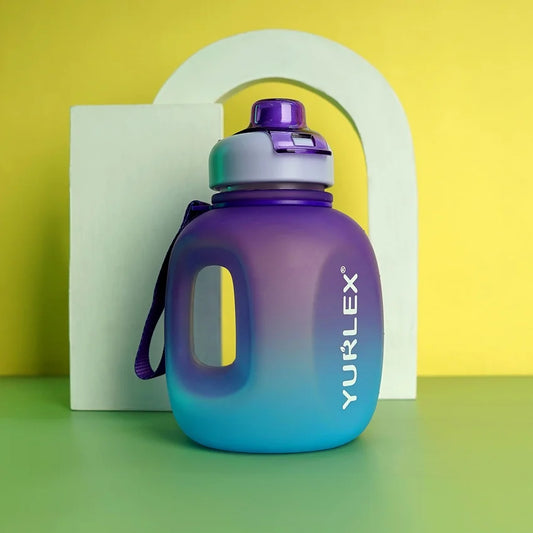 Portable Gradient Color Sports Water Bottle with Handle