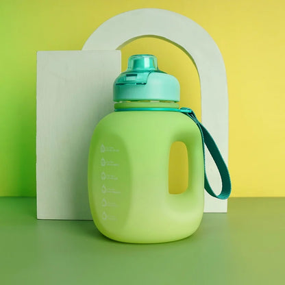 Portable Gradient Color Sports Water Bottle with Handle