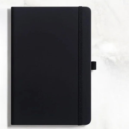 Classic Black Hardcover Notebook with Elastic Closure