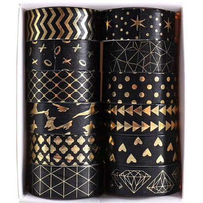 Black & Gold Decorative Washi Tape