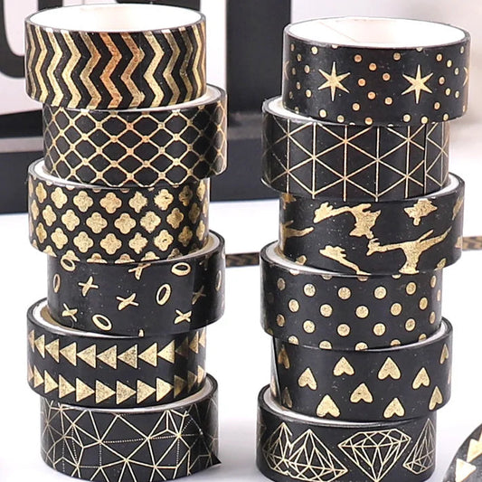 Black & Gold Decorative Washi Tape