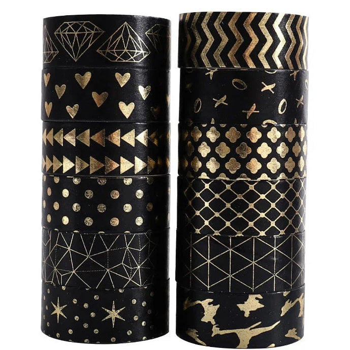 Black & Gold Decorative Washi Tape