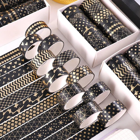 Black & Gold Decorative Washi Tape