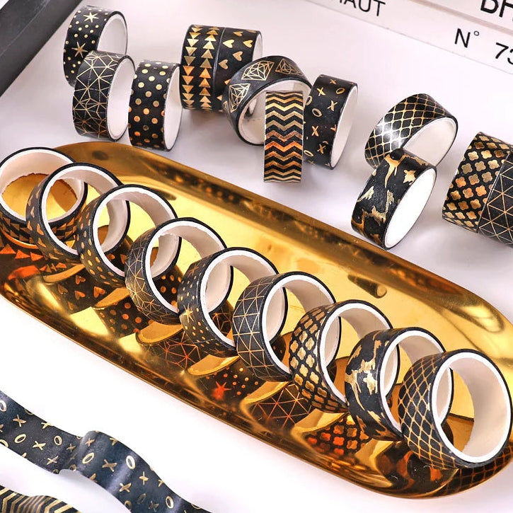 Black & Gold Decorative Washi Tape