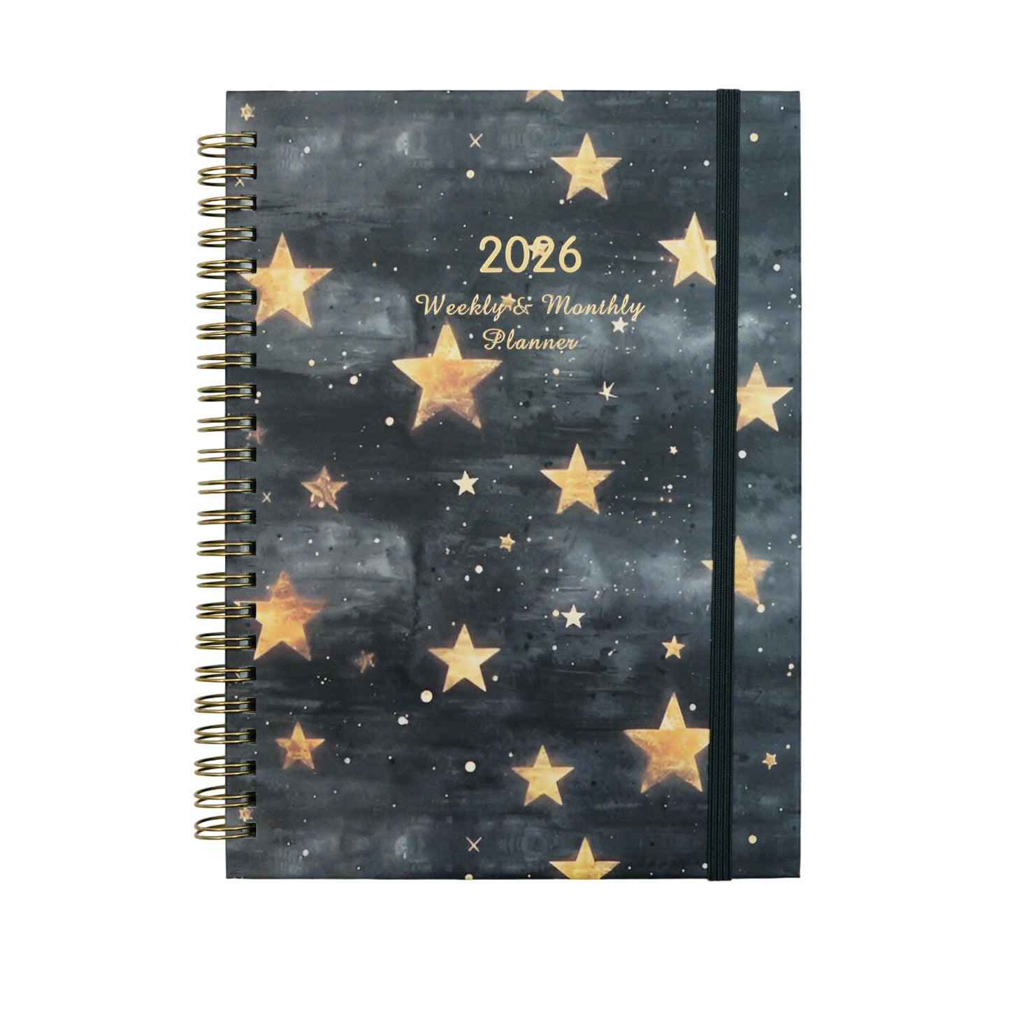 2026 Premium Coil Design Galaxy Star Weekly & Monthly Planner with Strap