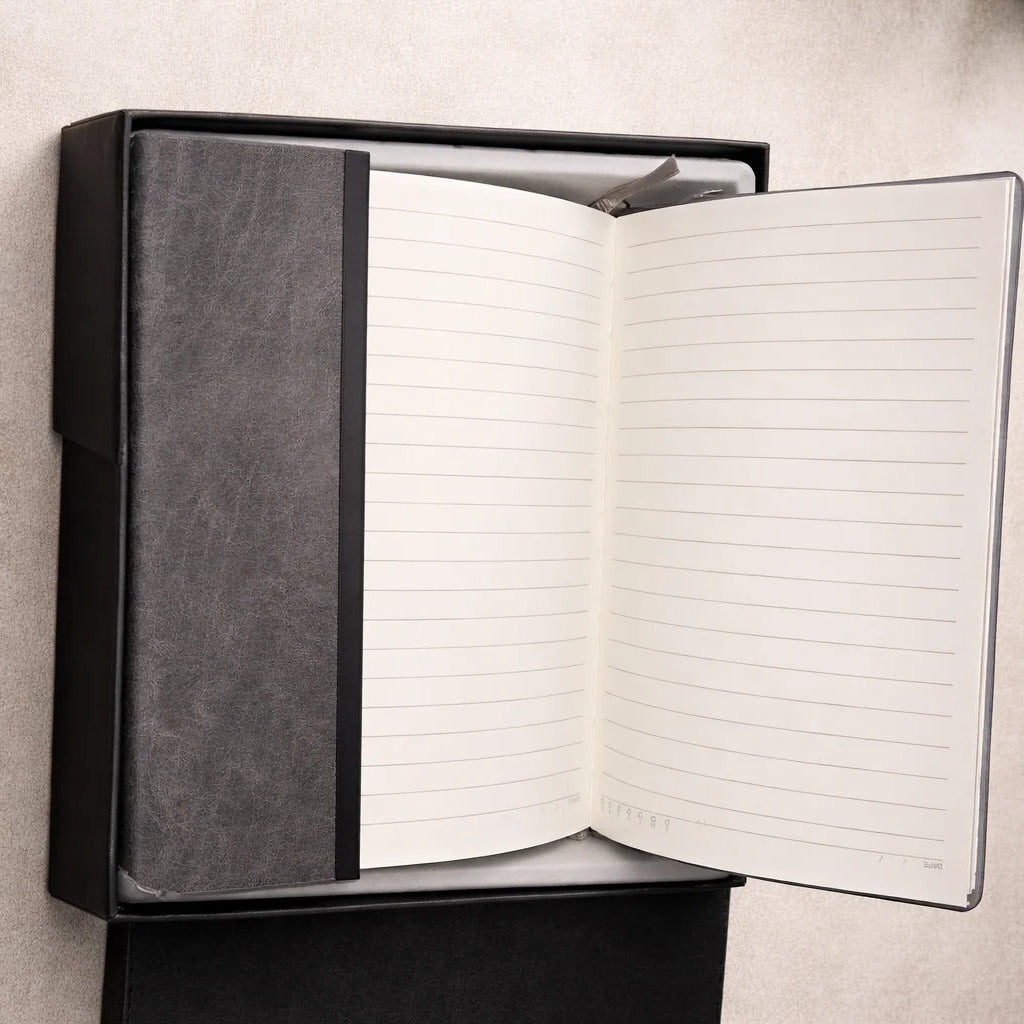 Premium Leather Notebook Gift Box with Metal Pen