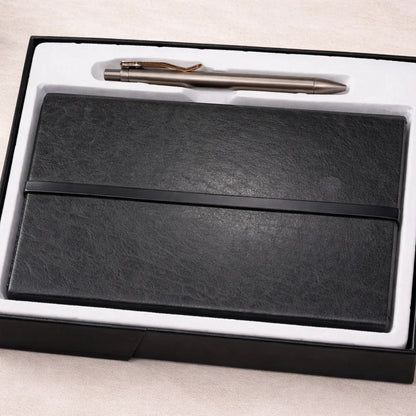Premium Leather Notebook Gift Box with Metal Pen
