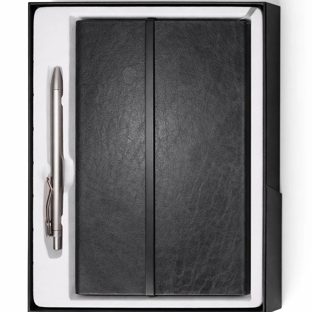 Premium Leather Notebook Gift Box with Metal Pen