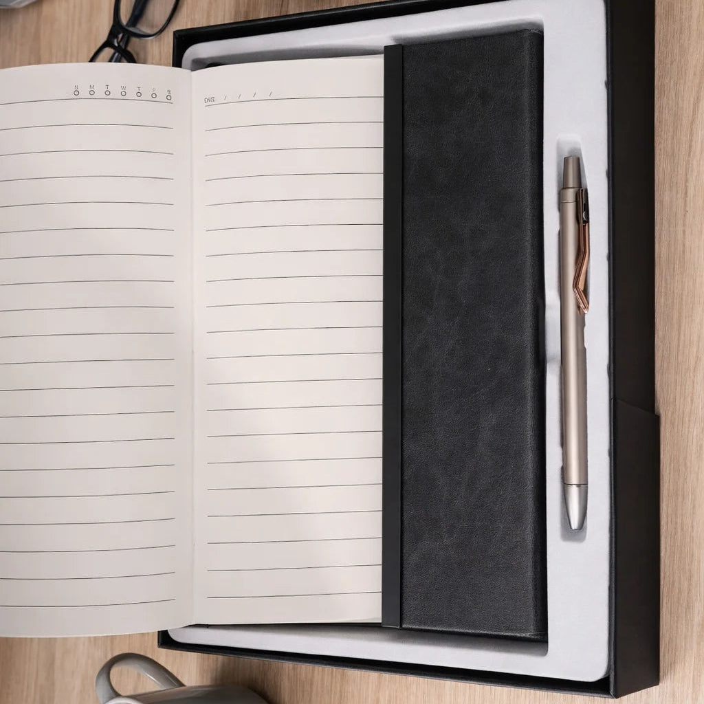 Mailbox Notebook Premium Leather Notebook Gift Box with Metal Pen – thepaperworm