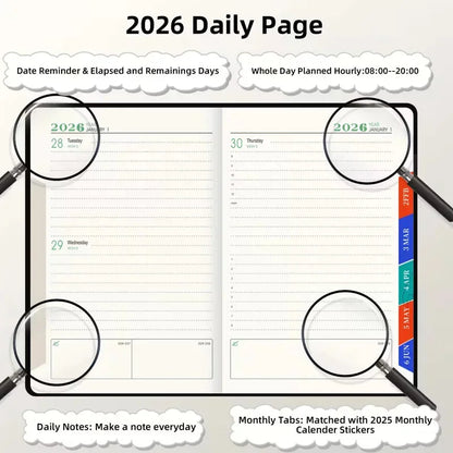 Premium Soft Cover 365 Days Daily Planner With Pen