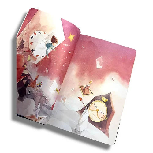 Alice in Wonderland Pastel Covers Designed Pages Journals