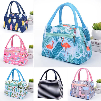 Printed Zipper Outdoor insulated Lunch Bag