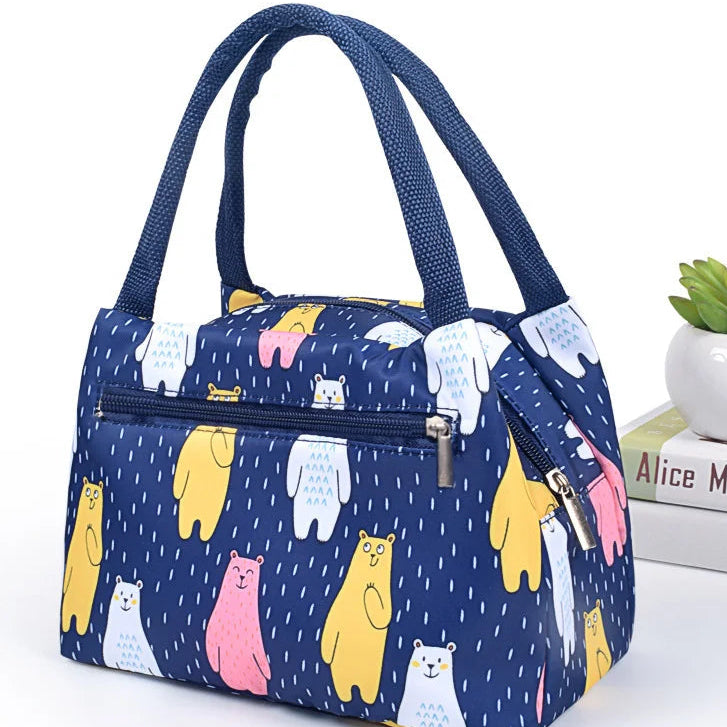 Printed Zipper Outdoor insulated Lunch Bag