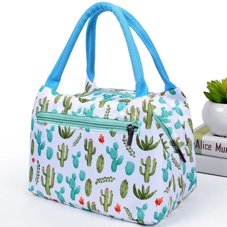Printed Zipper Outdoor insulated Lunch Bag