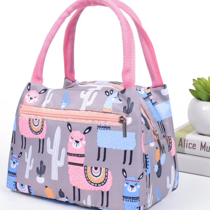 Printed Zipper Outdoor insulated Lunch Bag