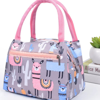 Printed Zipper Outdoor insulated Lunch Bag