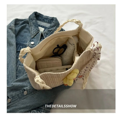 Pu Straw Large Capacity Shoulder & Tote Bag