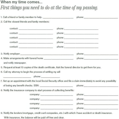 Putting Things In Order – To Help My Loved Ones When I’m Gone