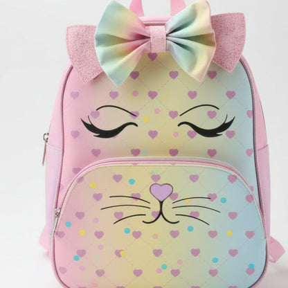 Cute Bow Kitty Bag with Mini Hearts