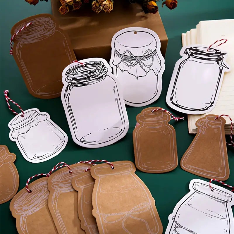 Retro Handmade Hanging Card Tags with Rope