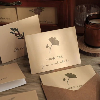 Retro Plant Greeting Card Postcard with Envelope