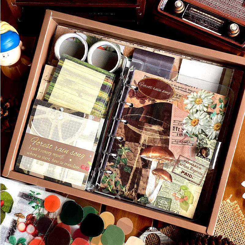 Retro Style Forest Rain Song Journaling Kit