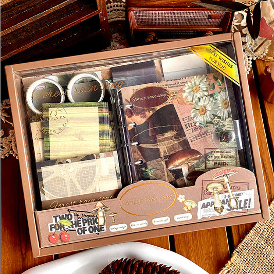 Retro Style Forest Rain Song Journaling Kit