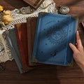 Bohemian Celestial Leather Cover Elastic Closure Binder