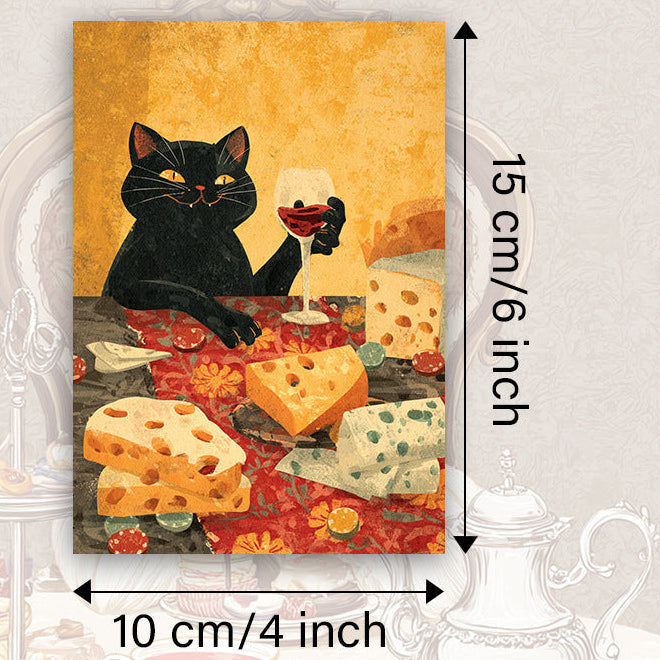 Retro Vintage Cat Greeting Card  For Home Decoration