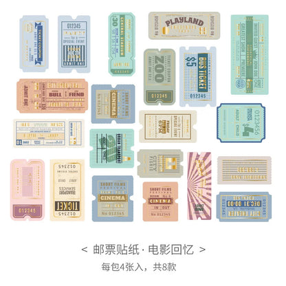 Retro Youth City Travel Notes Stamps Stickers