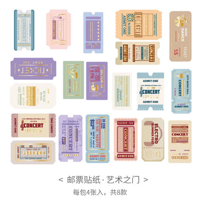 Retro Youth City Travel Notes Stamps Stickers