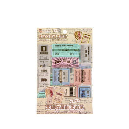 Retro Youth City Travel Notes Stamps Stickers