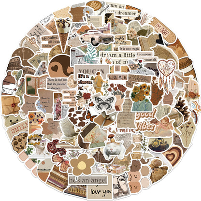 Retro Aesthetic Art Decor Stickers set of 100