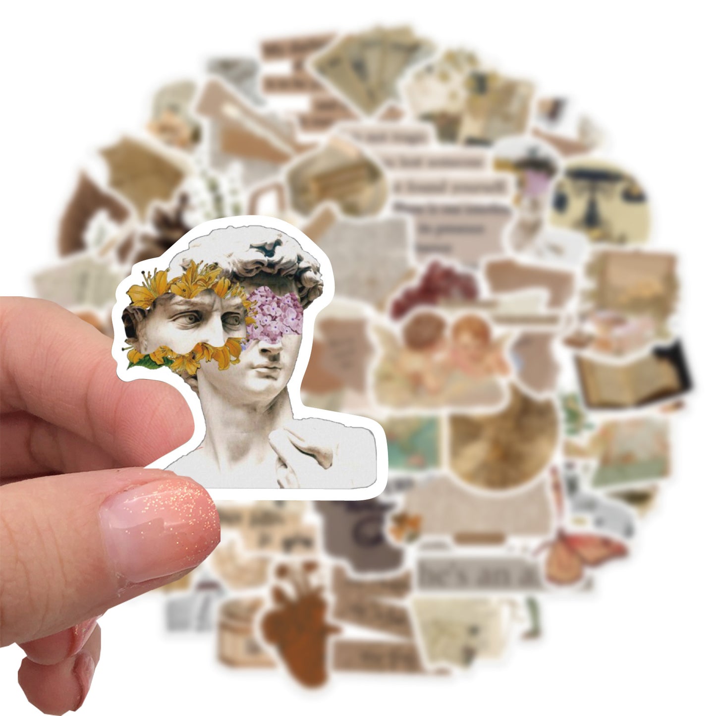 Retro Aesthetic Art Decor Stickers set of 100