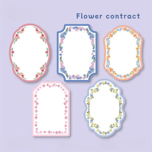 Set of floral border designs on a light purple background with 'Flower contract' text.