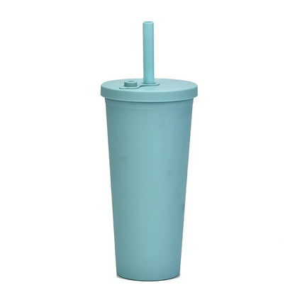 Reusable 650 ml Double Layer Insulated Boba Cup with Straw