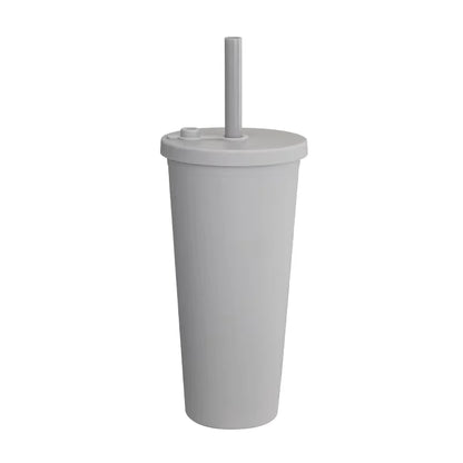 Reusable 650 ml Double Layer Insulated Boba Cup with Straw