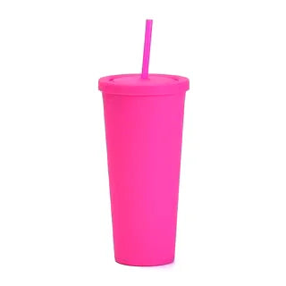 Reusable 650 ml Double Layer Insulated Boba Cup with Straw