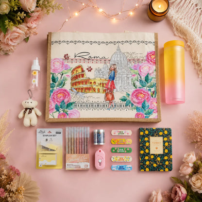 Roma Floral Tote & Stationery Combo Deal