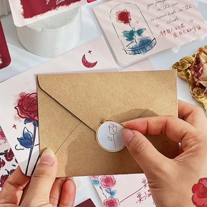 Romantic Rose Series Greeting Card with Postcard Envelope